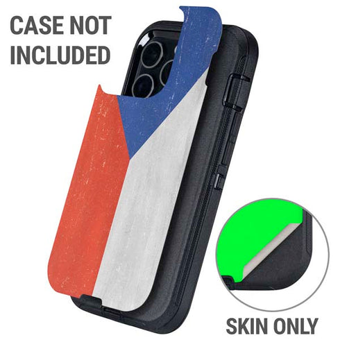 Czech Republic Flag Distressed Otterbox Defender iPhone Skin